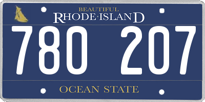 RI license plate 780207