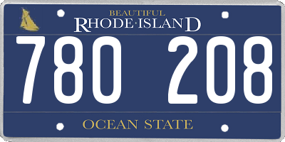RI license plate 780208