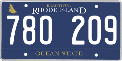 RI license plate 780209