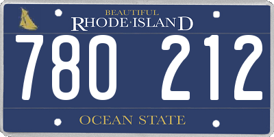 RI license plate 780212