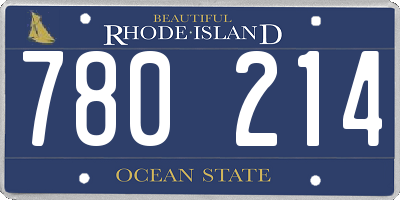 RI license plate 780214