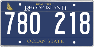 RI license plate 780218