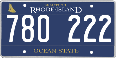 RI license plate 780222