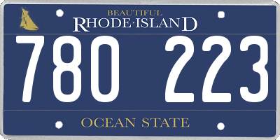 RI license plate 780223