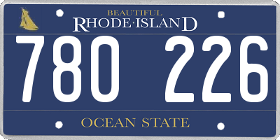 RI license plate 780226