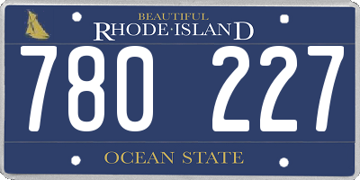 RI license plate 780227