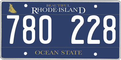 RI license plate 780228