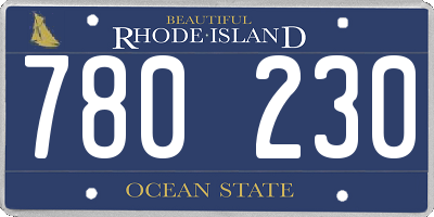 RI license plate 780230