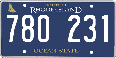 RI license plate 780231