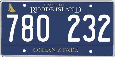 RI license plate 780232