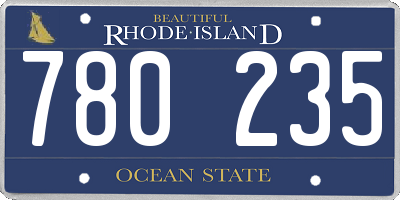 RI license plate 780235