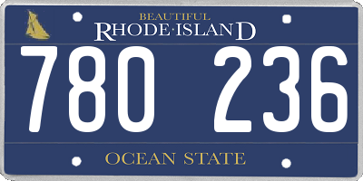 RI license plate 780236