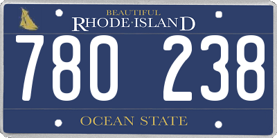 RI license plate 780238