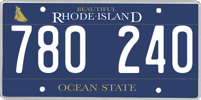 RI license plate 780240