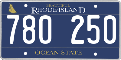 RI license plate 780250