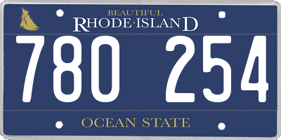RI license plate 780254
