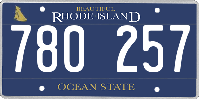 RI license plate 780257