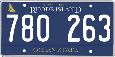 RI license plate 780263