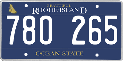 RI license plate 780265