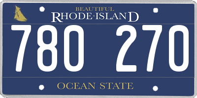 RI license plate 780270