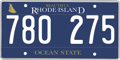 RI license plate 780275