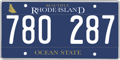 RI license plate 780287