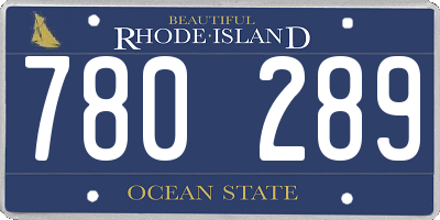 RI license plate 780289