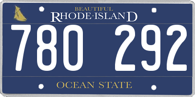 RI license plate 780292