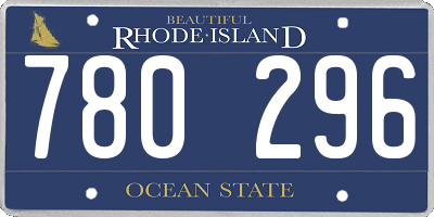 RI license plate 780296