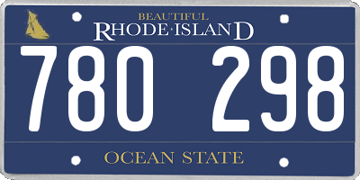 RI license plate 780298