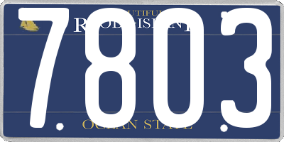RI license plate 7803