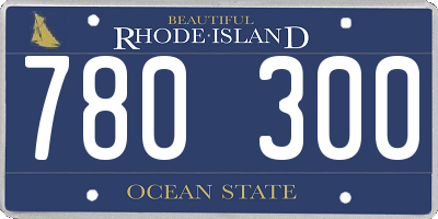 RI license plate 780300