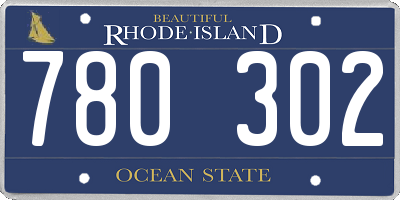RI license plate 780302