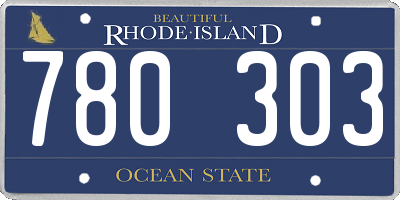 RI license plate 780303