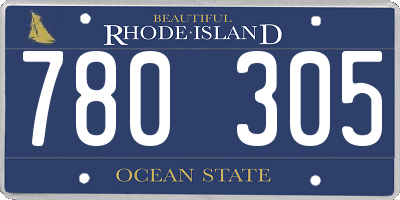 RI license plate 780305