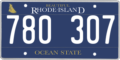 RI license plate 780307