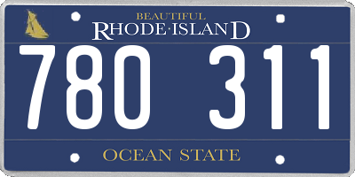 RI license plate 780311