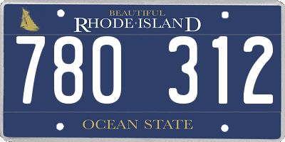 RI license plate 780312