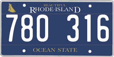 RI license plate 780316