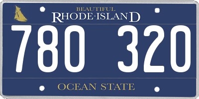 RI license plate 780320