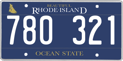RI license plate 780321