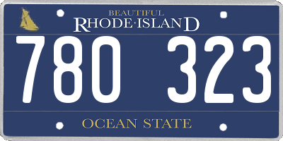 RI license plate 780323