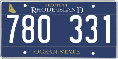 RI license plate 780331