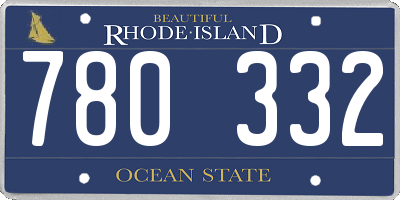 RI license plate 780332