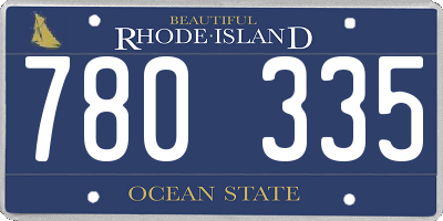 RI license plate 780335