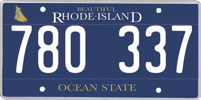 RI license plate 780337