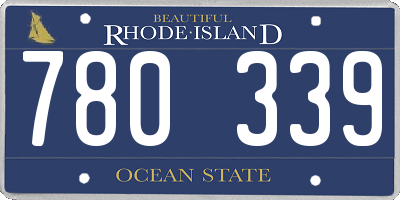 RI license plate 780339