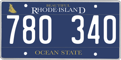 RI license plate 780340