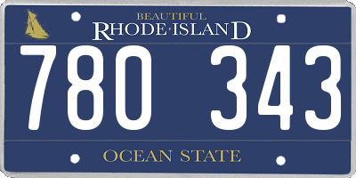 RI license plate 780343