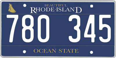 RI license plate 780345